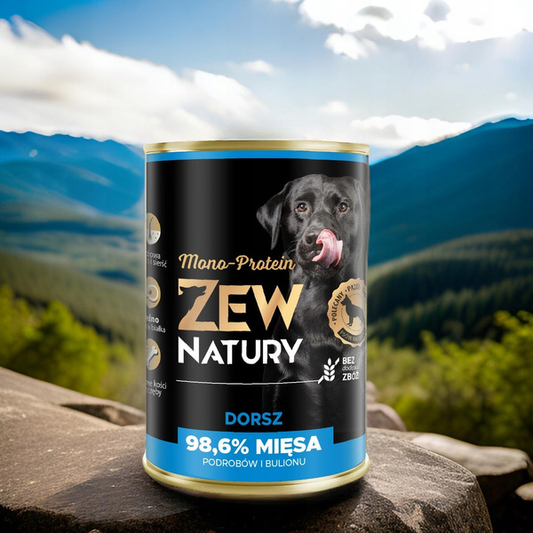 Karma dla Psa Mokra ZEW NATURY 400g Dorsz Cała Ryba dla Dorosłych Psów