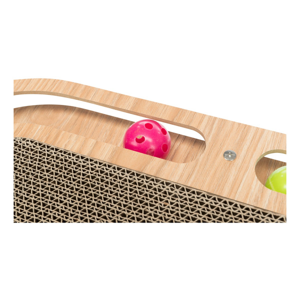 Trixie Drapak kartonowy z Drewnianą ramką i piłkami z kocimiętką 46cm