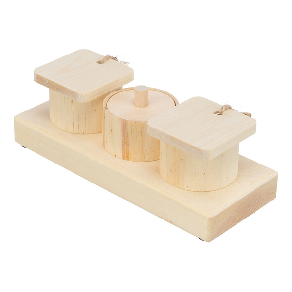 Trixie Snack cups zabawka edukacyjna dla gryzoni drewno 15x4,5x6cm