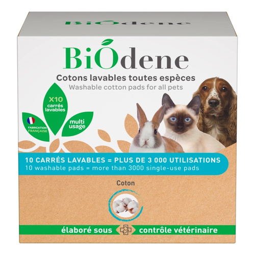 Francodex Bawełniane płatki kosmetyczne dla zwierząt BIODENE 10 szt.