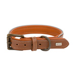 Barry King Obroża skórzana, M: 41-48 cm/25 mm, ciemny beż