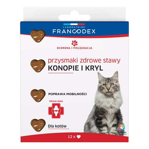 Francodex PL Przysmak dla kota na zdrowe stawy, kryl i olej konopny 12 szt.