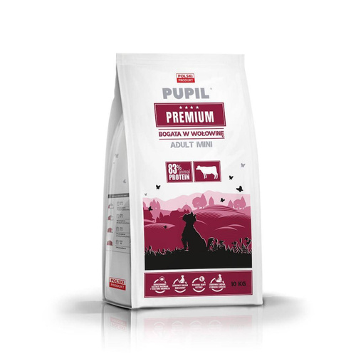 Karma sucha dla psa PUPIL Premium MINI bogata w wołowinę 10 kg