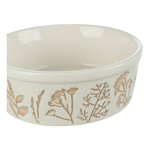 Trixie Miska, dla psa, ceramiczna, motyw roślinny, biała/taupe, 1,2 l/20 cm