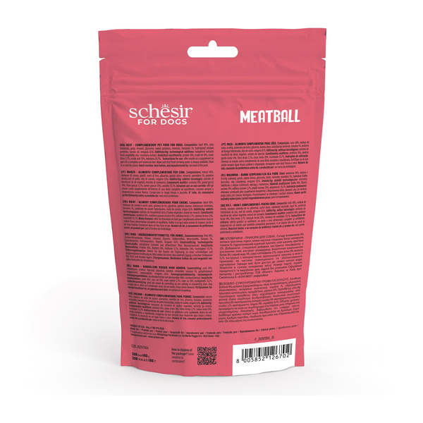 Schesir Meatball przysmak dla psów kulki mięsne wołowe 225 g