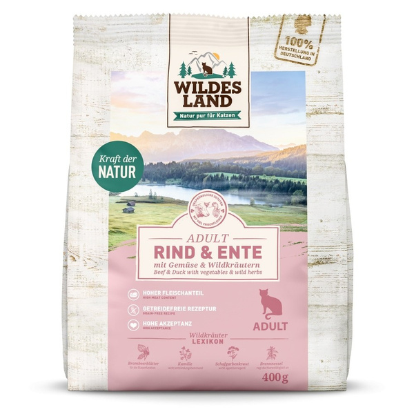 WILDES LAND CAT Rind Ente - wołowina i kaczka z warzywami i ziołami (400g)