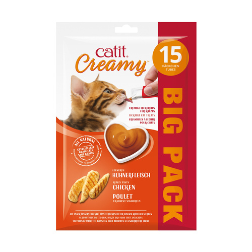 CatIt Creamy, przysmak, dla kota, kurczak, 15x10g