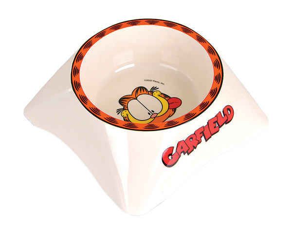Garfield, miska z melaminy dla kota, biała/szara