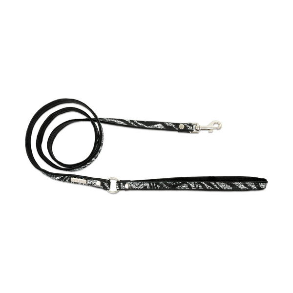 Barry King Smycz dla psa, Equilibre, Czarna Zebra, skórzana nikiel, 13mm/120cm