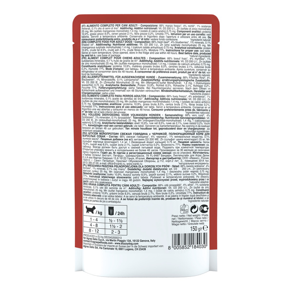 Stuzzy Monoprotein karma mokra dla psa świeża wołowina z borówką pasztet 150 g