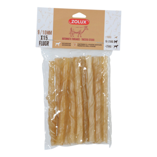 ZOLUX Przysmak dla psa Skręcany kabanosik z fluorem 9/10mm x 15