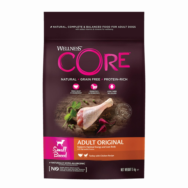 Wellness Core Small Breed Original karma sucha dla dorosłych psów małych ras indyk i kurczak 5kg