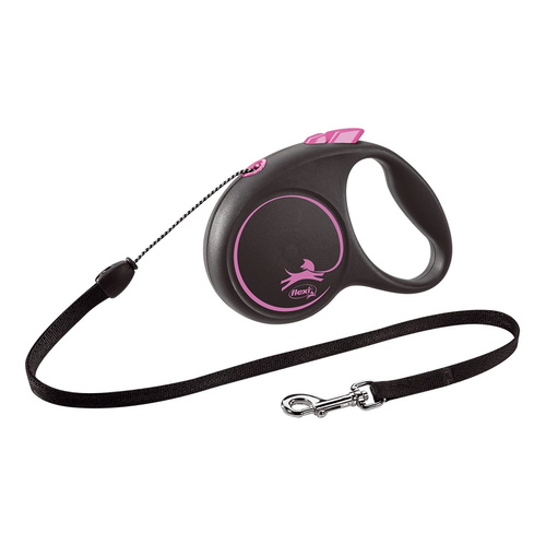 FLEXI Smycz automatyczna dla psa Black Design S linka 5 m kol. różowy