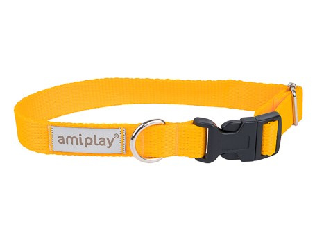 amiplay Obroża SAMBA regulowana S 20-35x1,5cm Żółty