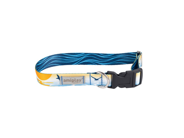 amiplay Obroża regulowana BeNature M 25-40x2cm Waves