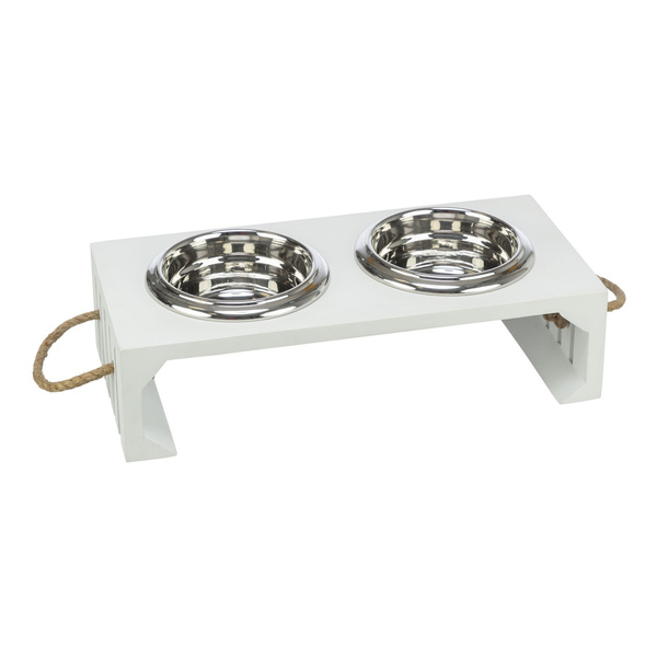 Trixie BE NORDIC Miski na stojaku MDF stal nierdzewna dla psa 2x400ml