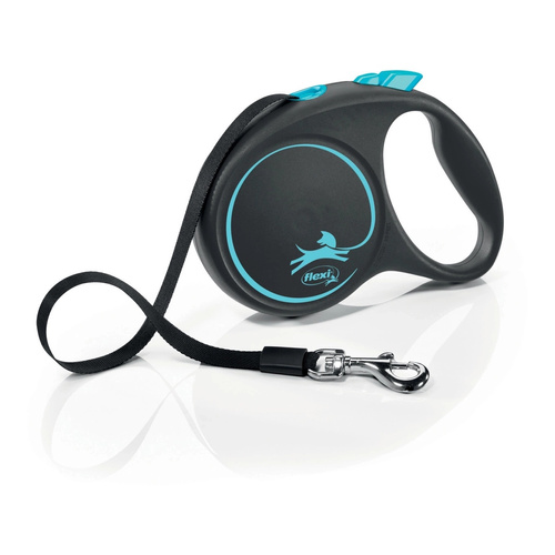 FLEXI Smycz automatyczna dla psa Black Design L taśma 5 m kol. niebieski