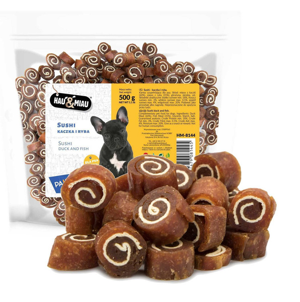Hau Miau Sushi KACZKA Ryba przysmak dla psa 500g