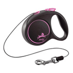 FLEXI Smycz automatyczna dla psa Black Design XS linka 3 m kol. różowy