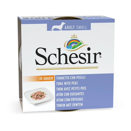 Schesir Karma mokra dla psa tuńczyk z groszkiem w sosie 85 g