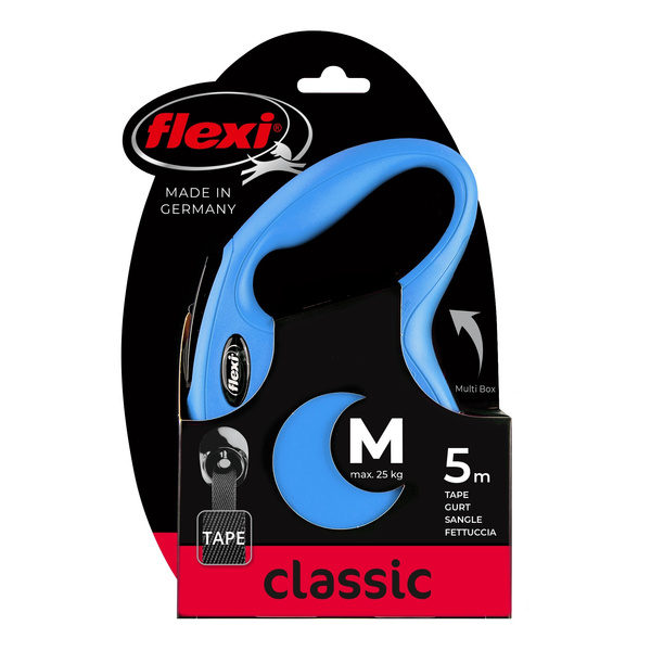 FLEXI Smycz automatyczna dla psa NEW CLASSIC M 5 m taśma niebieska