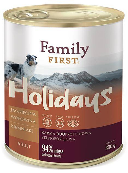 Family First Jagnięcina wołowina ziemniaki 6 x800g