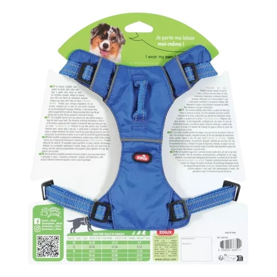 ZOLUX Szelki dla psa ze smyczą automatyczną Easyride S niebieskie