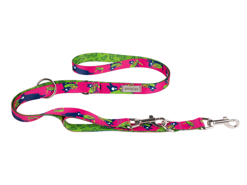 amiplay Smycz regulowana 7in1 Amik XL 100-200x2,5cm PizzaDog