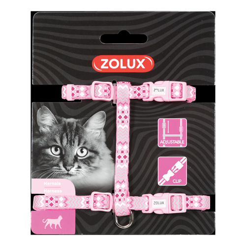 ZOLUX Szelki dla kota nylonowe regulowane ETHNIC kol. różowy