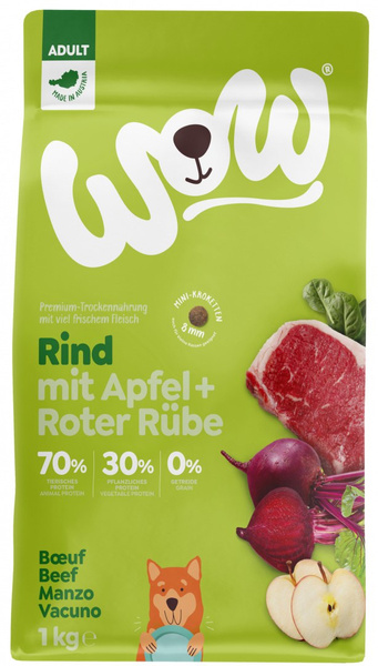 WOW MINI Rind - wołowina z jabłkiem i buraczkami dla dorosłych psów małych ras (1kg)