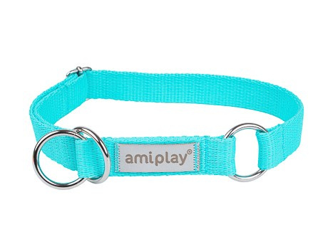 amiplay Obroża SAMBA półzaciskowa XL 40-60x2,5cm Turkusowy