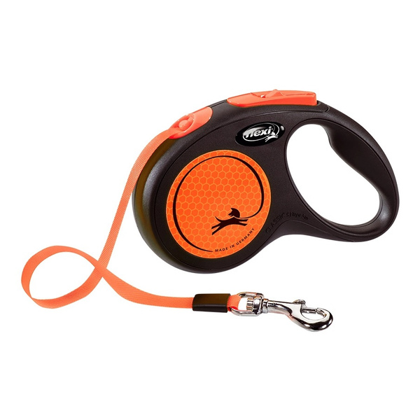 FLEXI Smycz automatyczna dla psa New Neon S taśma 5 m kol. pomarańczowy