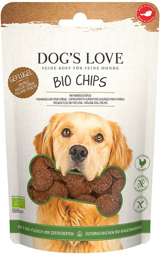 DOG'S LOVE BIO chips - chipsy z ekologicznego mięsa przysmaki dla psa (150g)