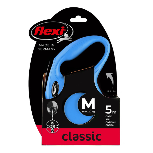 FLEXI Smycz automatyczna dla psa NEW CLASSIC linka M 5m niebieska