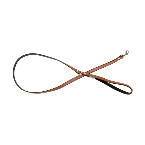 Barry King Smycz skórzana dla psa, koniak/czarny, XS-S, 12mm/120cm