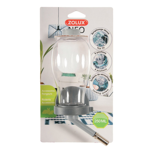 ZOLUX Poidełko dla gryzonia napełniane od góry 500 ml kol. szary