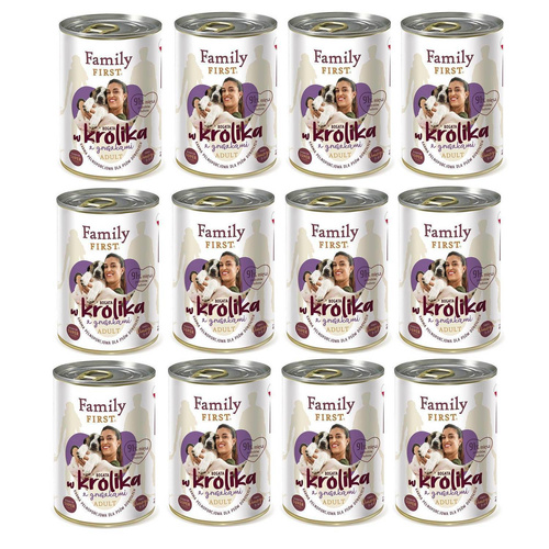 Family First KRÓLIK z gruszkami dla Psa 12 x 400g