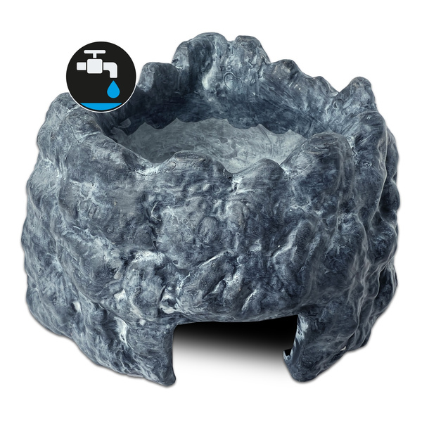 Eao Terra Wet Rock kryjówka z miską do terrarium ceramiczna S 13x95x75cm 55ml narożnikowa