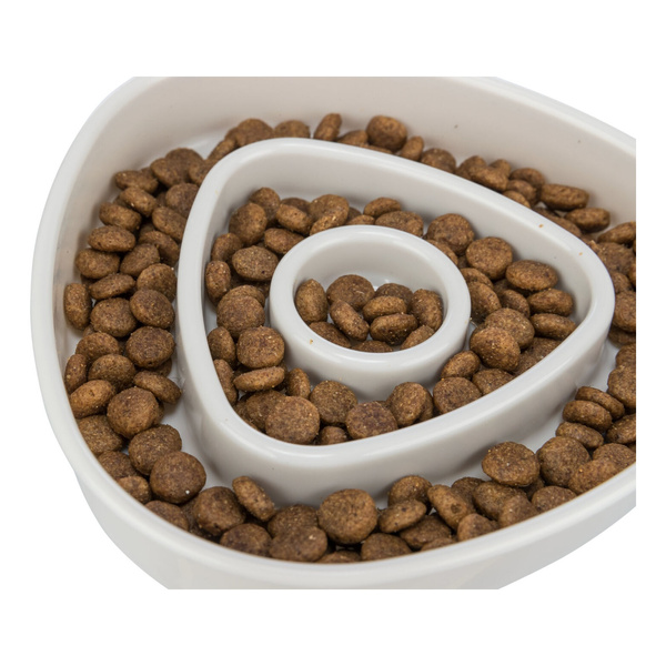 Trixie Slow Feeding, miska, dla kota, szara, plastik/TPR, 0,35 l/15×15 cm, spowalniająca jedzenie