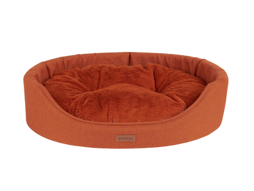amiplay Legowisko owalne Como M 52x44x14cm Miedziany