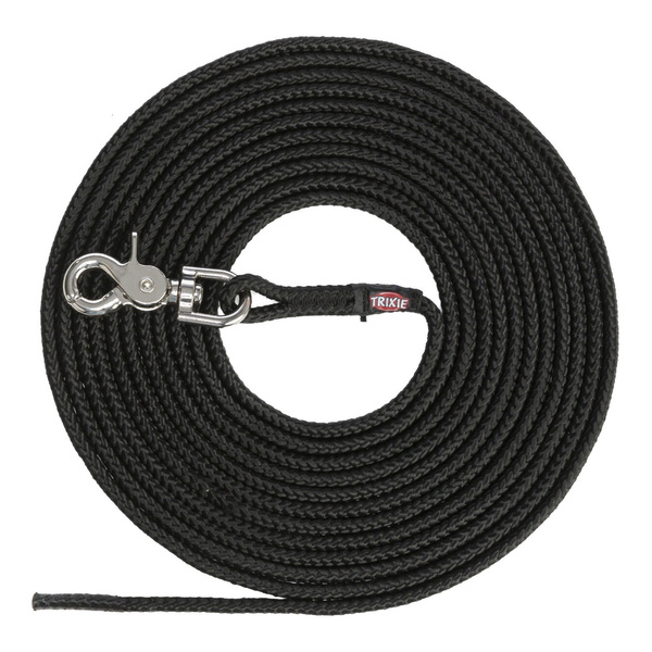 Trixie Smycz treningowa, dla psa, czarna, linka, S-L: 20 m/o 6 mm