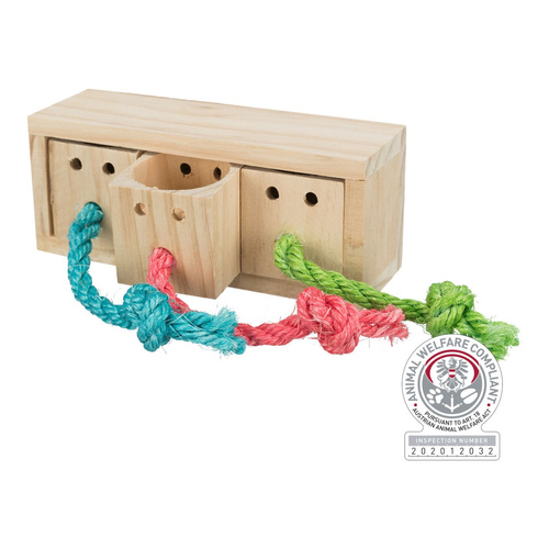 Trixie Drewniany pojemnik na przysmaki dla Gryzoni 16×6×7cm