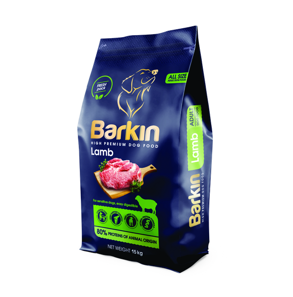 Karma sucha PREMIUM dla psa BARKIN JAGNIĘCINA 15KG