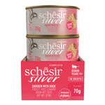 Schesir Silver karma mokra dla kota mus z rozdrobnionym kurczakiem i kaczką 70 g
