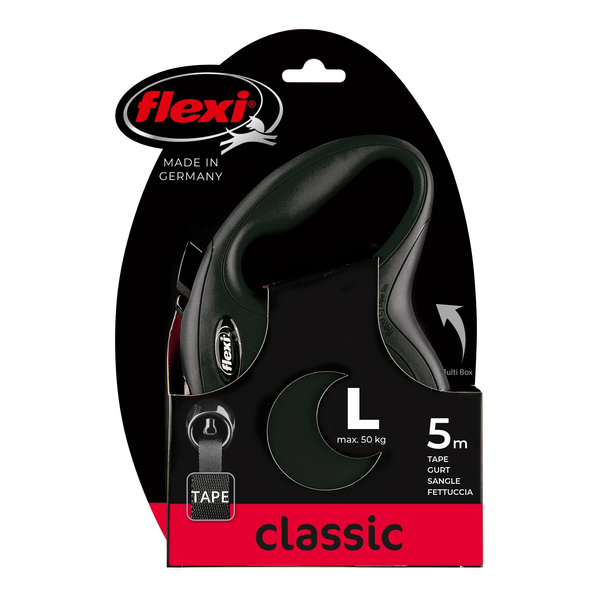 FLEXI Smycz automatyczna dla psa NEW CLASSIC L 5 m taśma czarna
