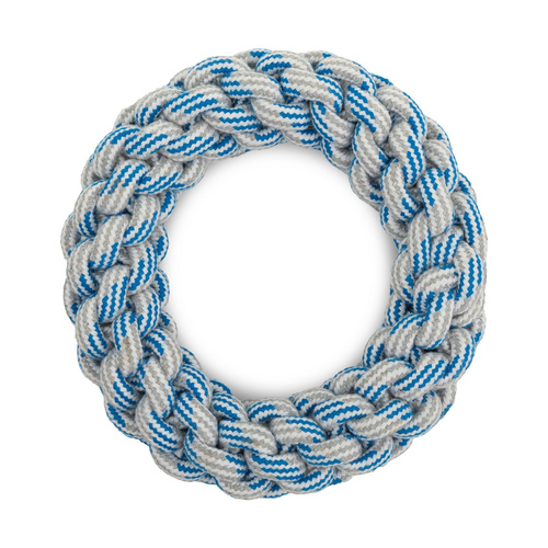 Barry King Zabawka, dla psa, gruby pierścień ze sznurka, biało-niebieski, 18 cm