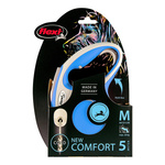 Flexi Smycz automatyczna dla psa New Comfort M linka 5 m kol. Niebieski