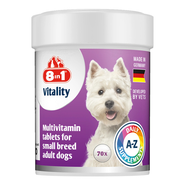 8in1 Vitality Multiwitaminy dla psów małych ras - 70tb