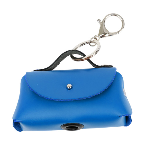 Barry King Torebka skórzana do woreczków na odchody, niebieska