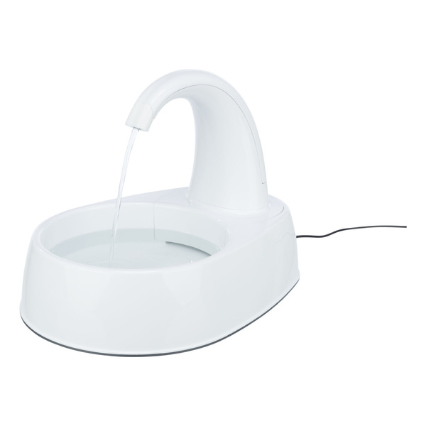 Trixie Curved Stream, poidło automatyczne, dla kota, białe, plastik, 2,5 l/25 × 24,5 × 35 cm
